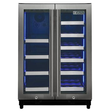 Allavino Residential Silver Reserva Series 24" Wide Two Door Stainless Steel Wine Refrigerator/Beverage Center