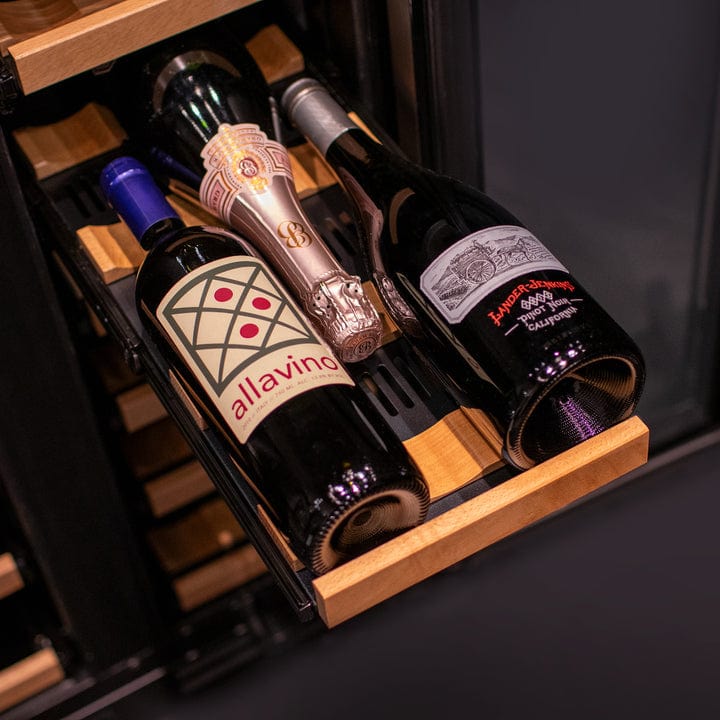 Allavino Residential Silver Reserva Series 36 Bottle Dual Zone Wine Refrigerator with Stainless Steel French Doors