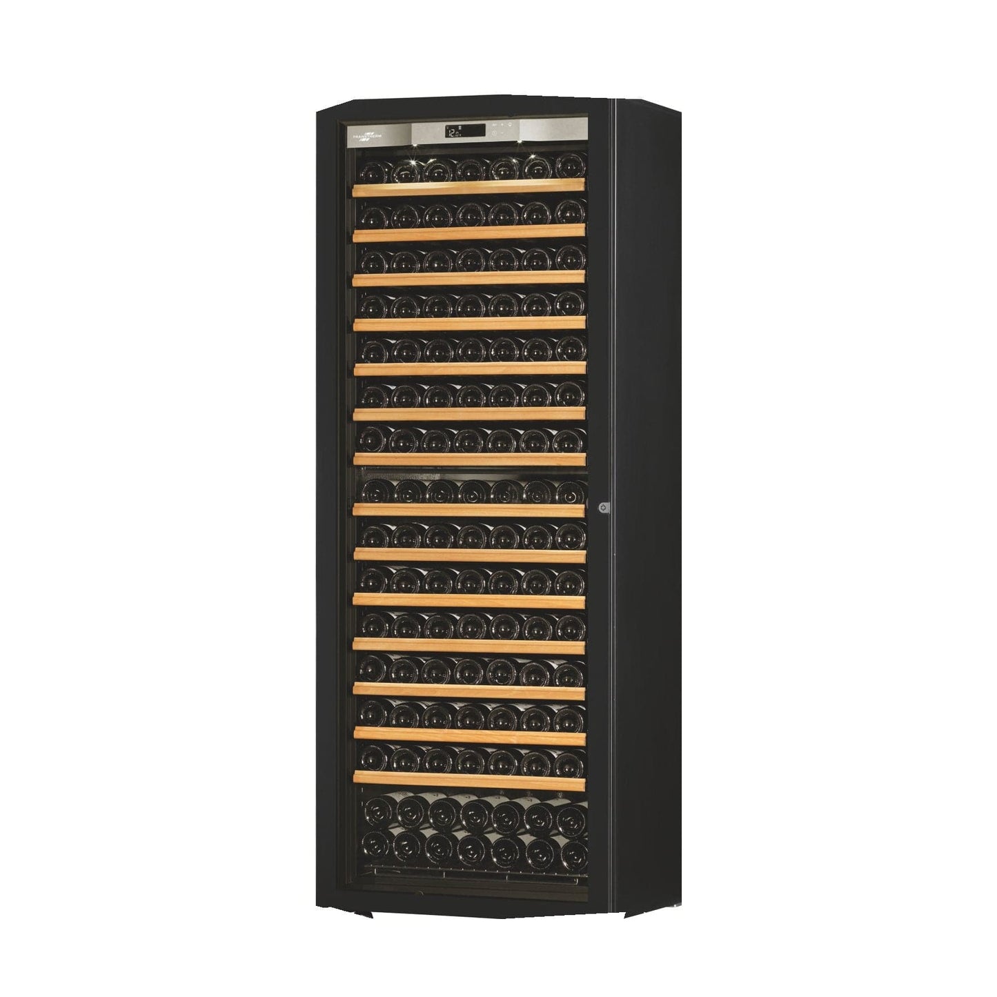 Chilled Wineworks Residential 27" Wide Ermitage Single Zone 182 Bottle Wine Refrigerator Full Glass Door with Black Stainless Steel  ER1TGV3-013-US