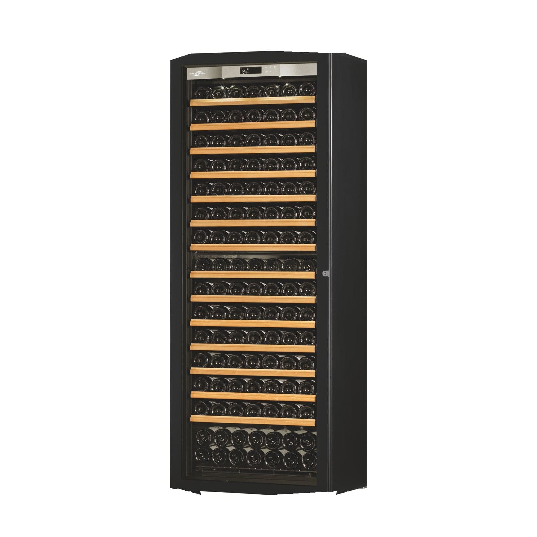 Chilled Wineworks Residential 27" Wide Ermitage Single Zone 182 Bottle Wine Refrigerator Full Glass Door with Black Stainless Steel  ER1TGV3-013-US