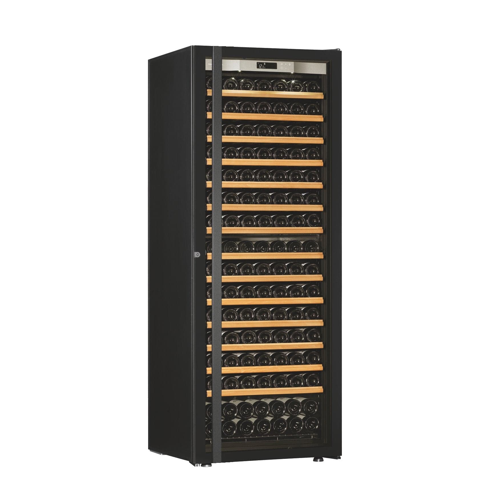 Chilled Wineworks Residential 27" Wide Ermitage Single Zone 182 Bottle Wine Refrigerator Full Glass Door with Black Stainless Steel  ER1TGV3-013-US