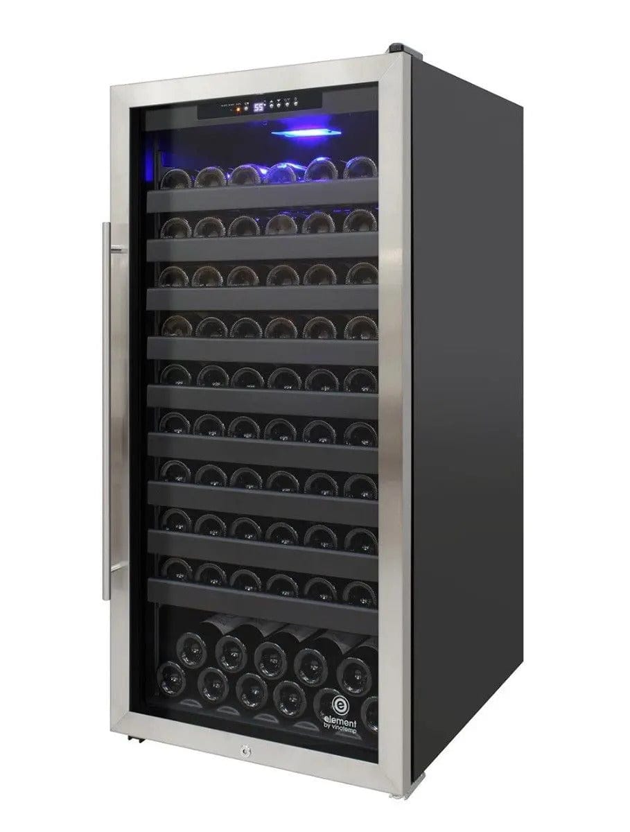 Vinotemp Residential Vinotemp 114 Bottle Single Zone 24" Freestanding Wine Fridge Black EL-100SBB
