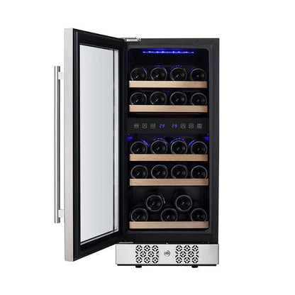 Empava Residential 15 Inch Dual Zone Small Wine Fridge WC02D