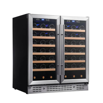 Kingsbottle Residential 30-inch Dual Zone French Door Wine Fridge Built-In or Freestanding