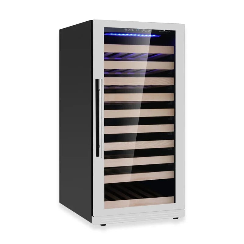 Kingsbottle Residential Collector's 99 Bottle 47-Inch Height Single or Dual Zone Wine Fridge with Modern Glass Door