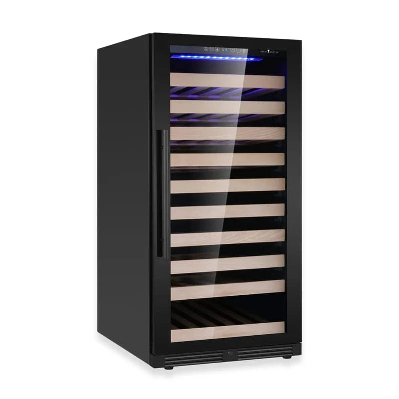Kingsbottle Residential Collector's 99 Bottle 47-Inch Height Single or Dual Zone Wine Fridge with Modern Glass Door