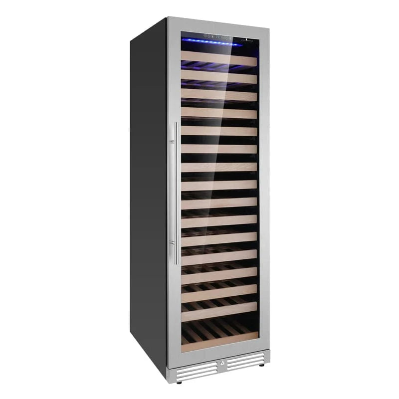 Kingsbottle Residential Luxury 161 Bottle Single or Dual Zone Aging Wine Cooler with Glass Door for Large Wine Collections