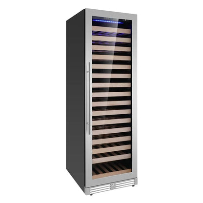 Kingsbottle Residential Luxury 161 Bottle Single or Dual Zone Aging Wine Cooler with Glass Door for Large Wine Collections