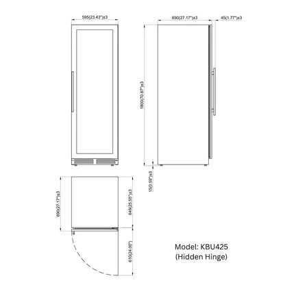 Kingsbottle Residential Luxury 161 Bottle Single or Dual Zone Aging Wine Cooler with Glass Door for Large Wine Collections