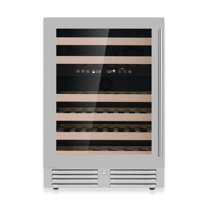 Kingsbottle Residential Quiet 46 Bottle 24 Inch Under-Counter Single or Dual Zone Wine Fridge with Modern Glass Door