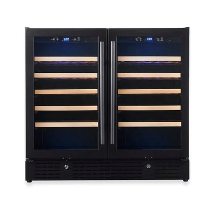 Kingsbottle Residential Under Island 36" Dual Zone Wine Fridge with Glass Door | Perfect for Renovations