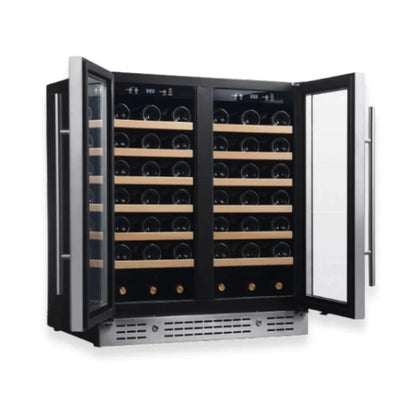 Kingsbottle Residential Under Island 36" Dual Zone Wine Fridge with Glass Door | Perfect for Renovations
