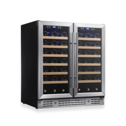Kingsbottle Residential Under Island 36" Dual Zone Wine Fridge with Glass Door | Perfect for Renovations