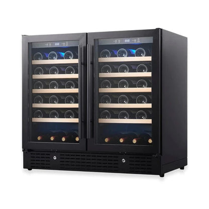 Kingsbottle Residential Under Island 36" Dual Zone Wine Fridge with Glass Door | Perfect for Renovations