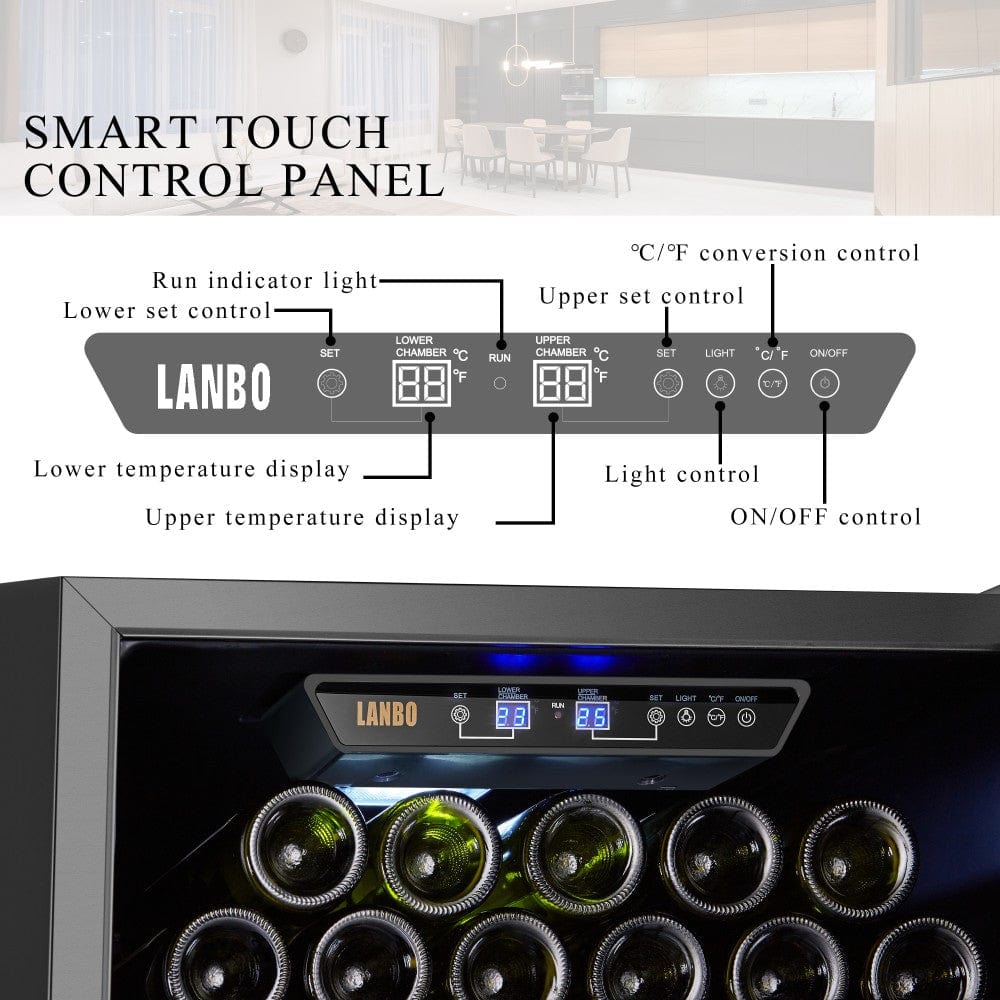 Lanbo Residential Lanbo 138 Bottle Dual Zone Wine Cooler - LW142D