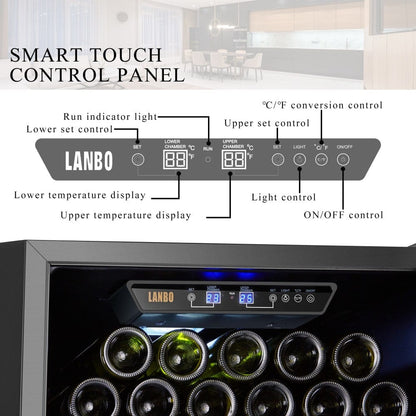 Lanbo Residential Lanbo 138 Bottle Dual Zone Wine Cooler - LW142D