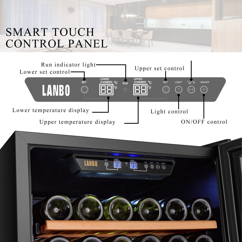 Lanbo Residential Lanbo 160 Bottle Dual Zone Wine Cooler - LW165D