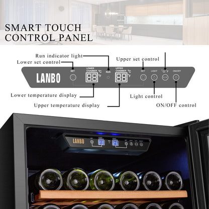 Lanbo Residential Lanbo 160 Bottle Dual Zone Wine Cooler - LW165D