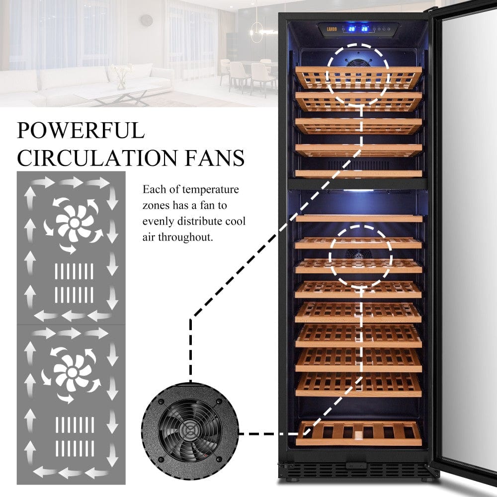 Lanbo Residential Lanbo 160 Bottle Dual Zone Wine Cooler - LW165D