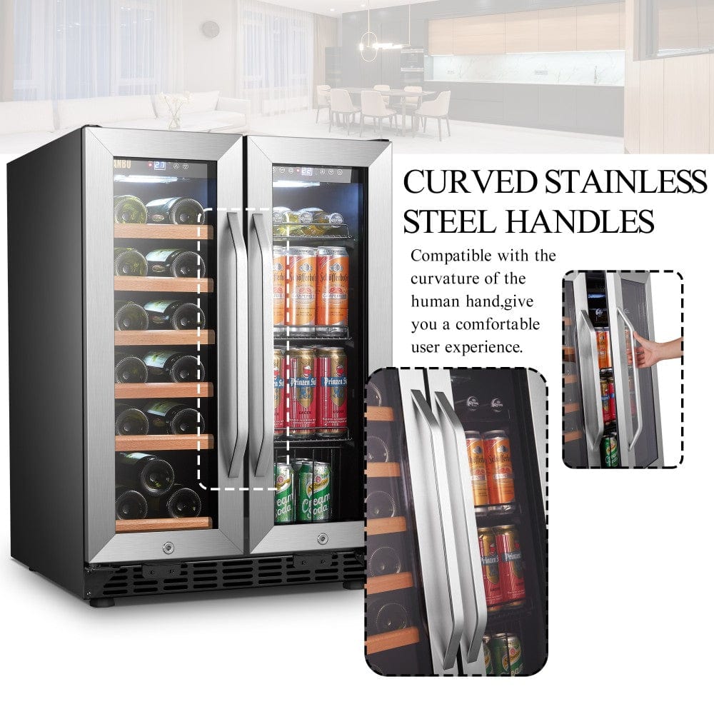 Lanbo Residential Lanbo 24 Inch Wine and Beverage Cooler Two Door - LB36BD