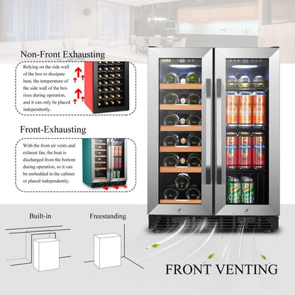 Lanbo Residential Lanbo 24 Inch Wine and Beverage Cooler Two Door - LB36BD