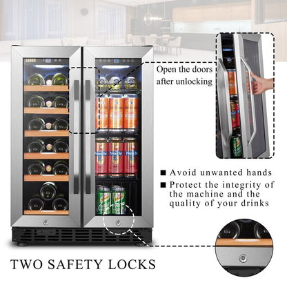 Lanbo Residential Lanbo 24 Inch Wine and Beverage Cooler Two Door - LB36BD
