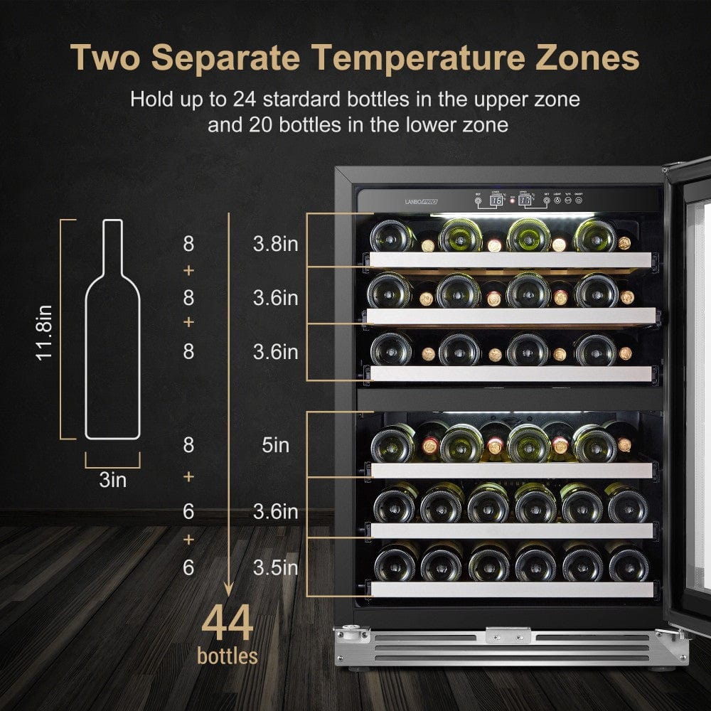 Lanbo Residential LanboPro 44 bottle Dual Zone Wine Cooler - LP54D