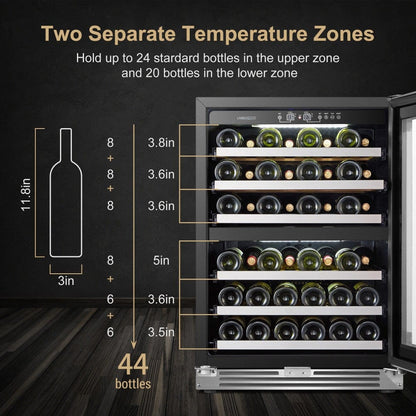 Lanbo Residential LanboPro 44 bottle Dual Zone Wine Cooler - LP54D