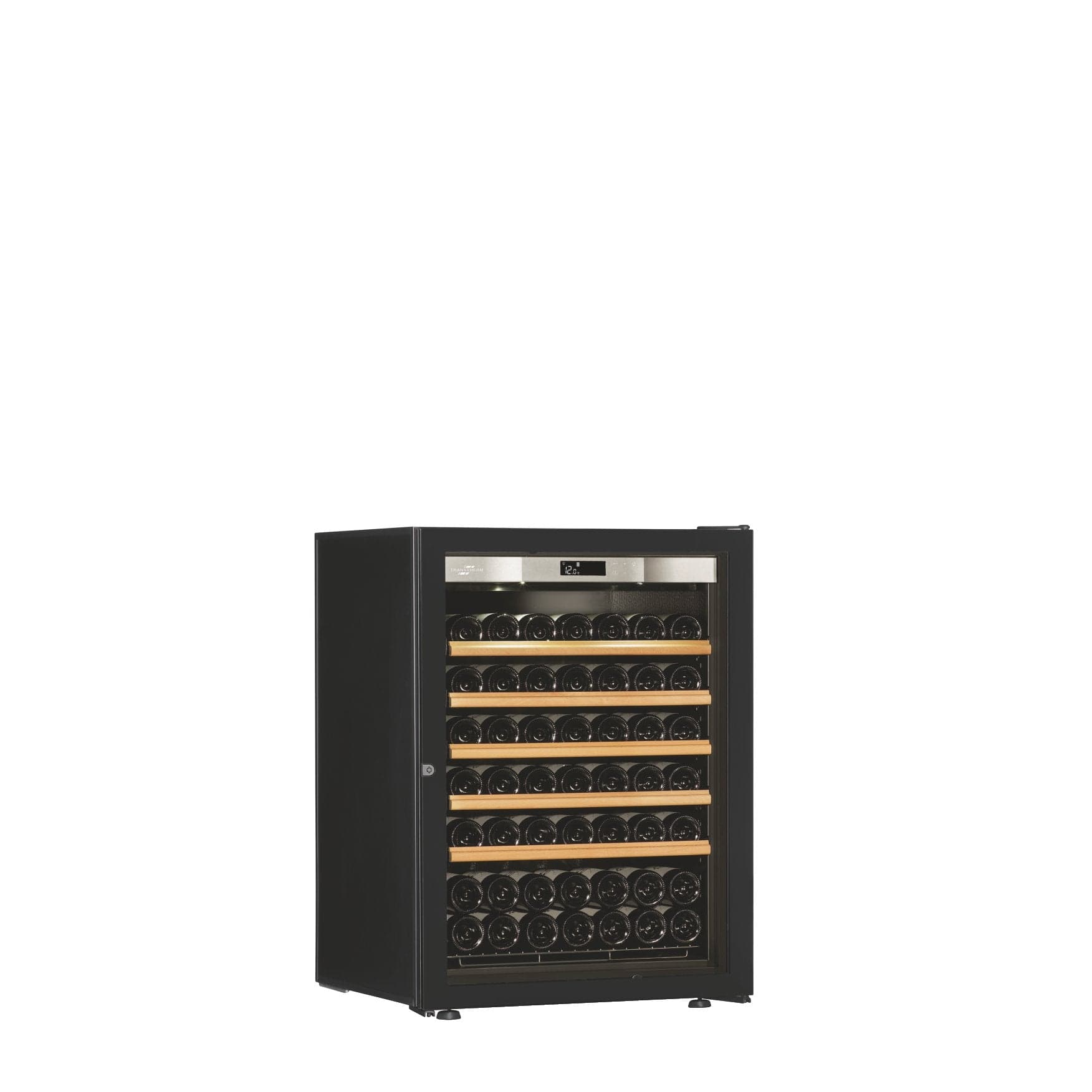 Transtherm Residential 27" Wide Loft Single Zone 74 Bottle Wine Refrigerator Full Glass Door with Black Stainless Steel LOXXPV3-002-US