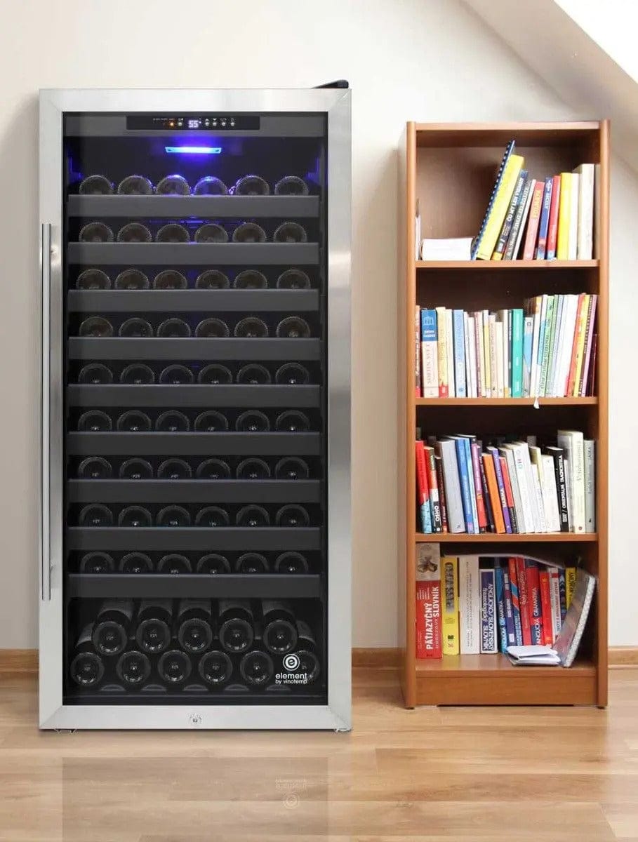 Vinotemp Residential Vinotemp 114 Bottle Single Zone 24" Freestanding Wine Fridge Black EL-100SBB