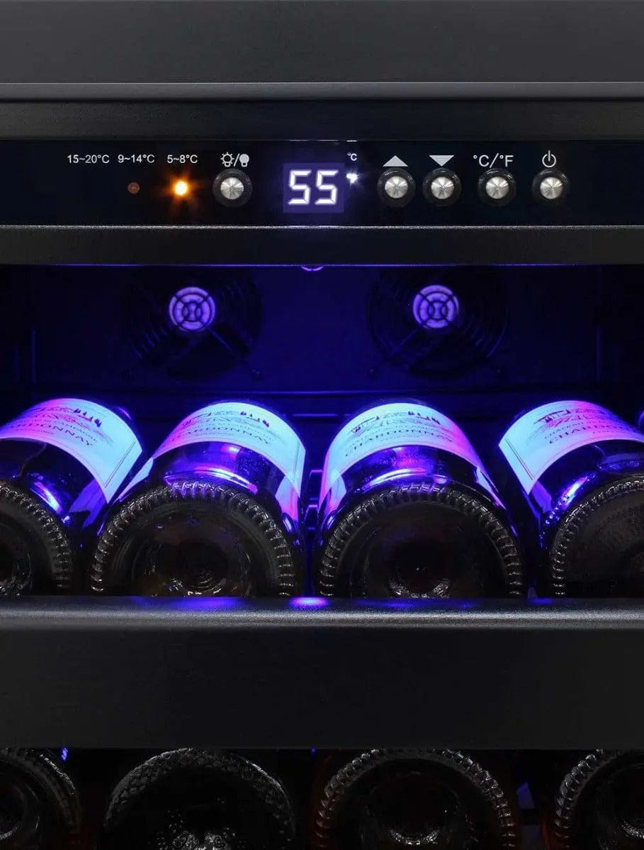 Vinotemp Residential Vinotemp 114 Bottle Single Zone 24" Freestanding Wine Fridge Black EL-100SBB