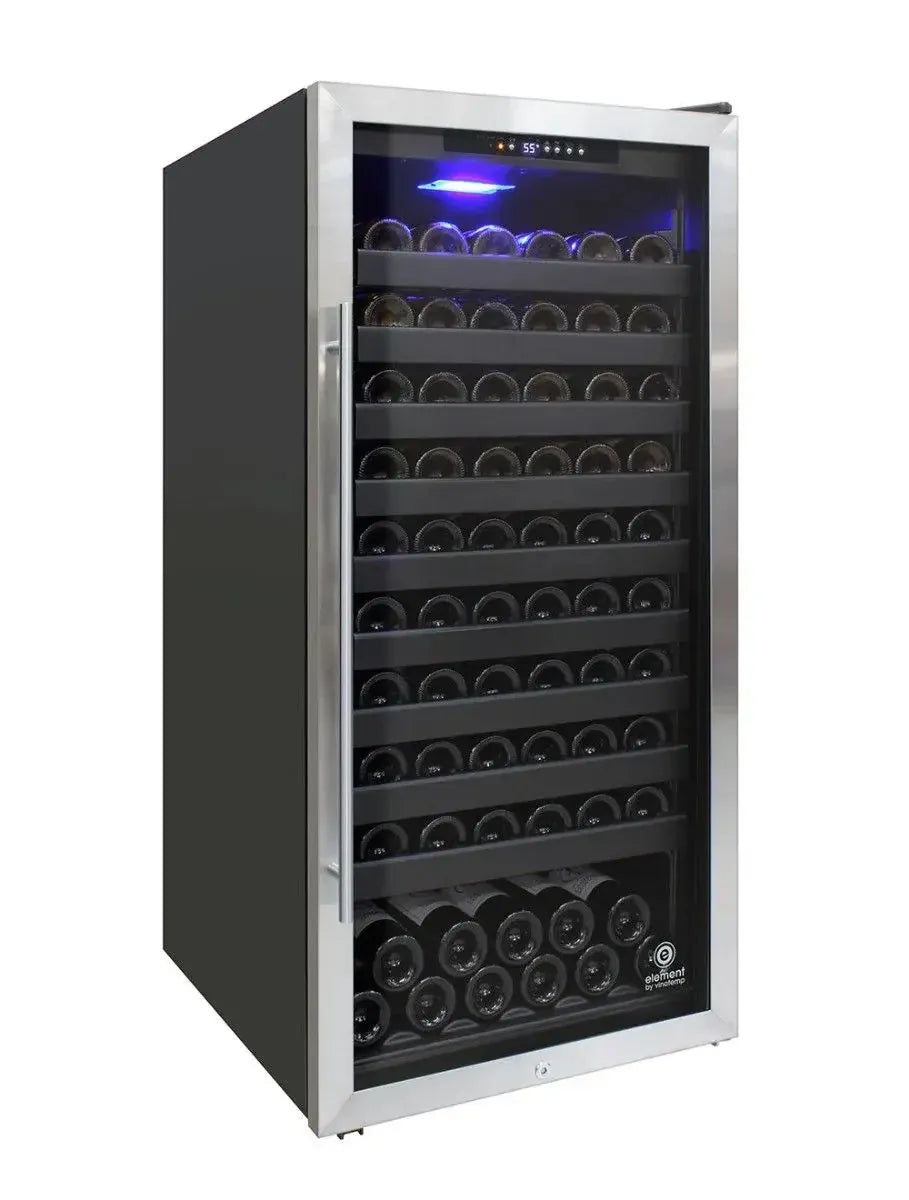Vinotemp Residential Vinotemp 114 Bottle Single Zone 24" Freestanding Wine Fridge Black EL-100SBB