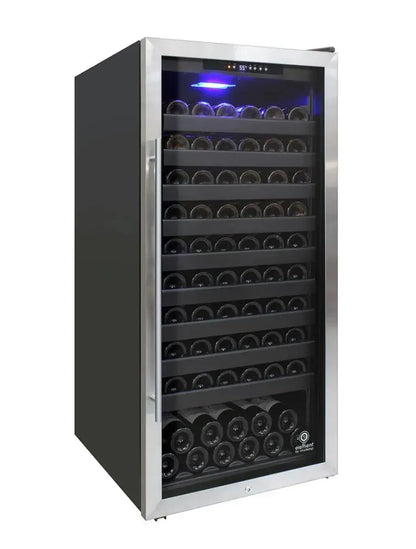 Vinotemp Residential Vinotemp 114 Bottle Single Zone 24" Freestanding Wine Fridge Black EL-100SBB