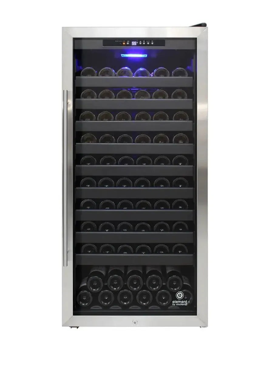 Vinotemp Residential Vinotemp 114 Bottle Single Zone 24" Freestanding Wine Fridge Black EL-100SBB