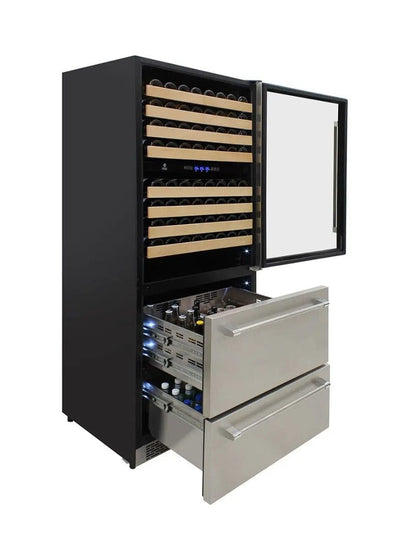 Vinotemp Residential Vinotemp 135 Bottle Triple Zone 30" Wine Fridge Stainless Steel EL-BWC30TB-S