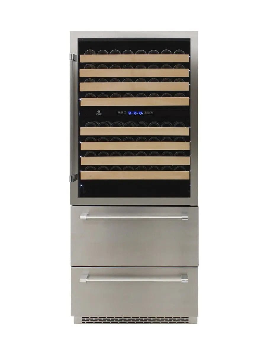 Vinotemp Residential Vinotemp 135 Bottle Triple Zone 30" Wine Fridge Stainless Steel EL-BWC30TB-S
