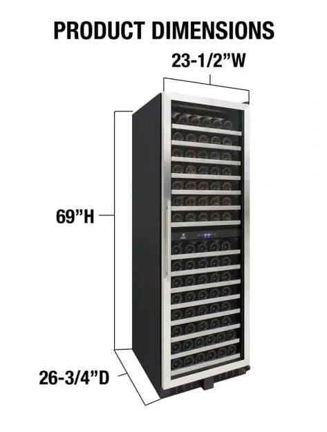 Vinotemp Residential Vinotemp 155 Bottle Dual Zone 24" Wine Fridge Black EL-142SDST