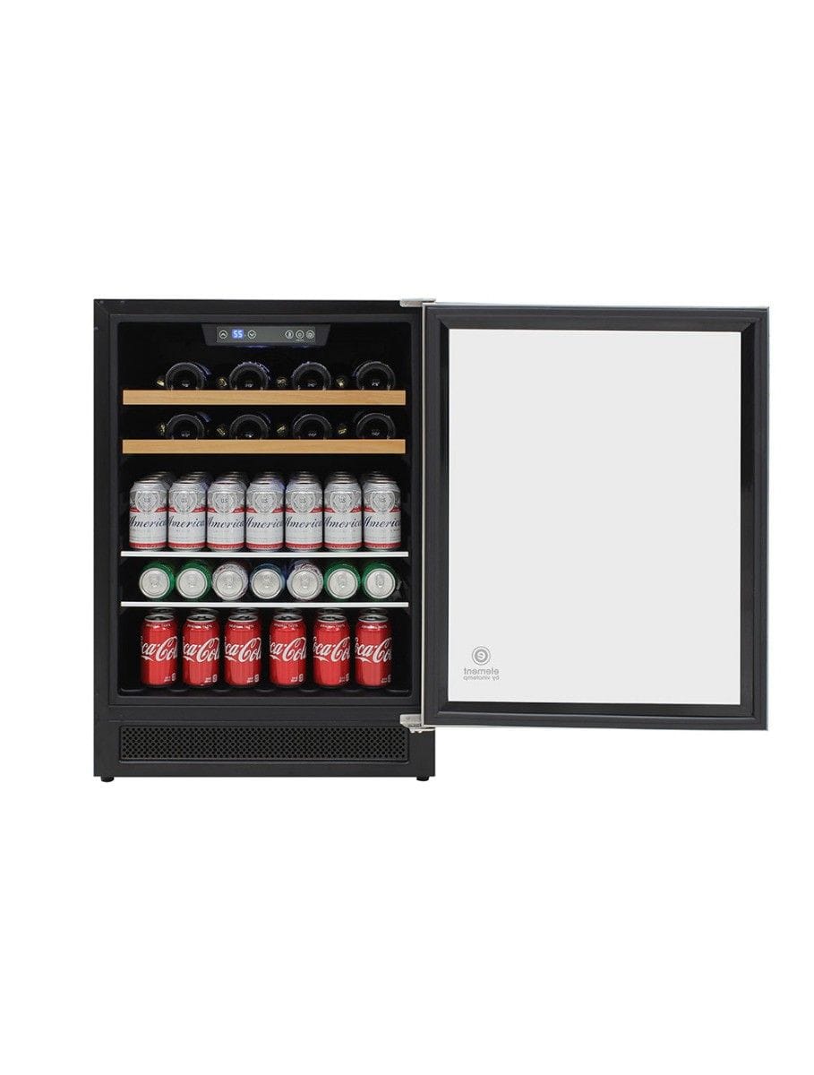 Vinotemp Residential Vinotemp 16 Bottle 106 Can Single Zone Wine and Beverage Fridge Black EL-24THWB