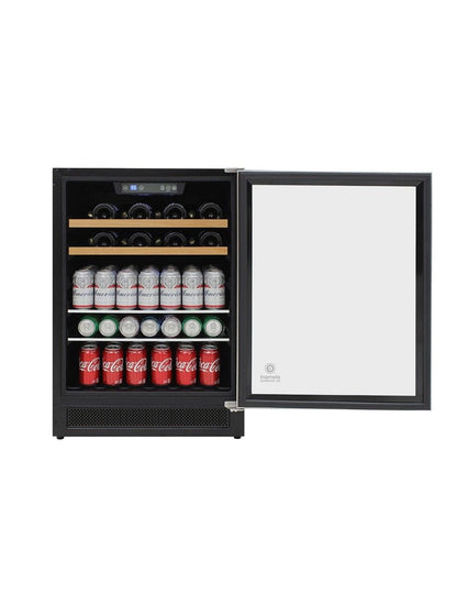 Vinotemp Residential Vinotemp 16 Bottle 106 Can Single Zone Wine and Beverage Fridge Black EL-24THWB