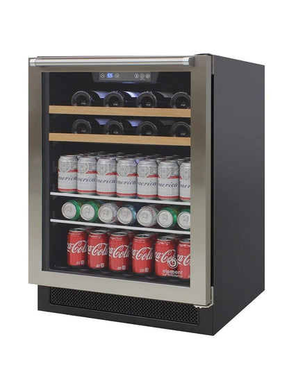 Vinotemp Residential Vinotemp 16 Bottle 106 Can Single Zone Wine and Beverage Fridge Black EL-24THWB