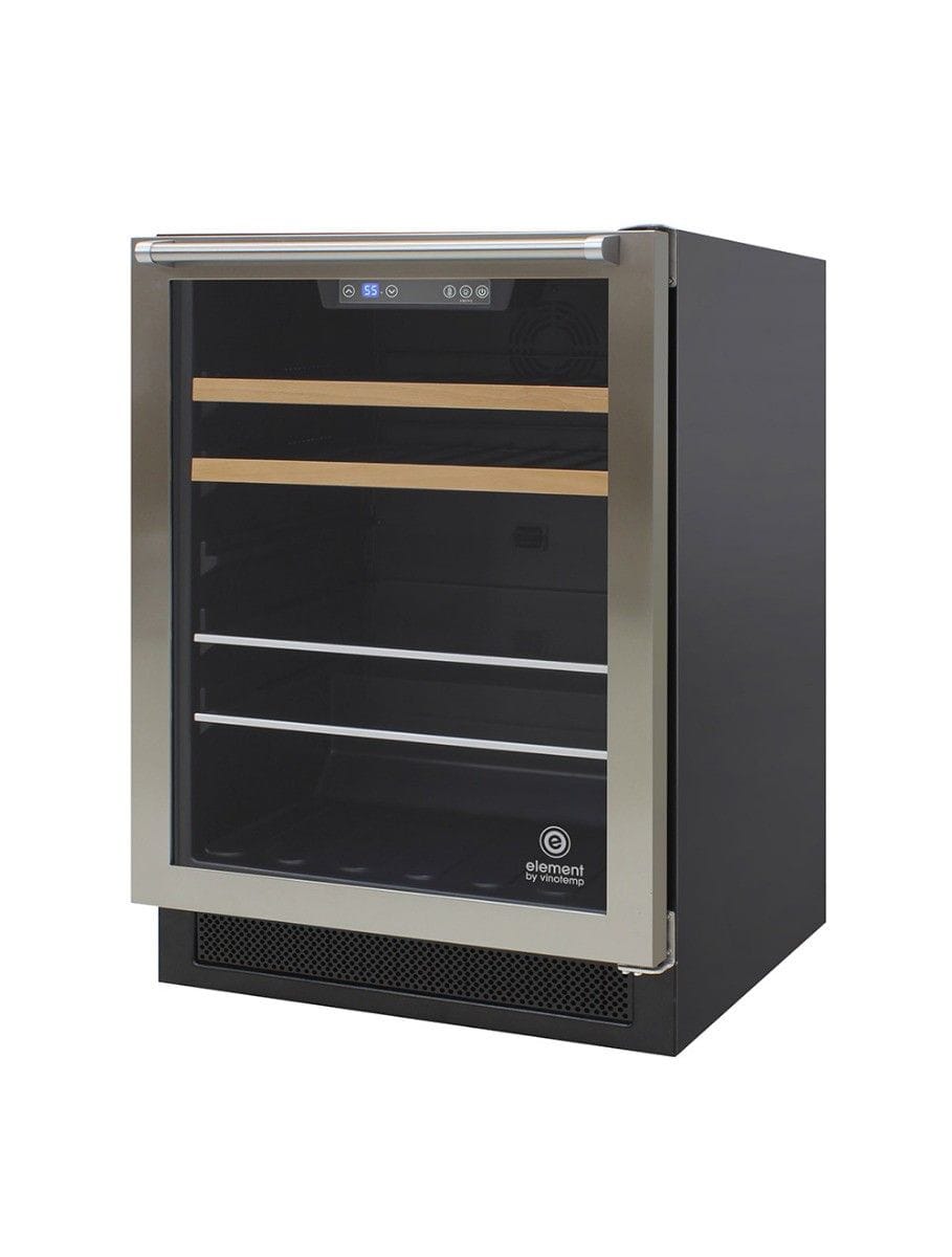 Vinotemp Residential Vinotemp 16 Bottle 106 Can Single Zone Wine and Beverage Fridge Black EL-24THWB