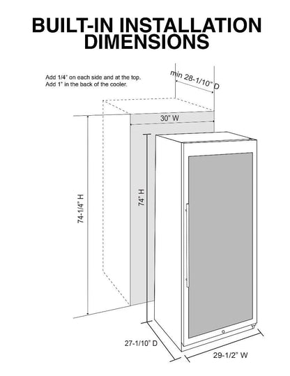Vinotemp Residential Vinotemp 173 Bottle Single Zone 30" Wine Fridge Black EL-300DSWL