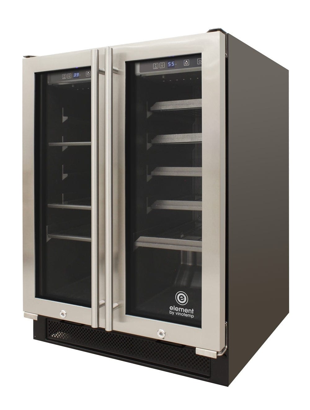 Vinotemp Residential Vinotemp 21 Bottle 55 Can Dual Zone French Door Wine and Beverage Fridge EL-BWC103-03