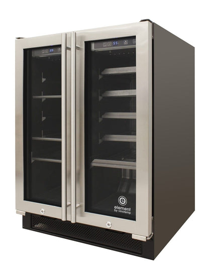 Vinotemp Residential Vinotemp 21 Bottle 55 Can Dual Zone French Door Wine and Beverage Fridge EL-BWC103-03