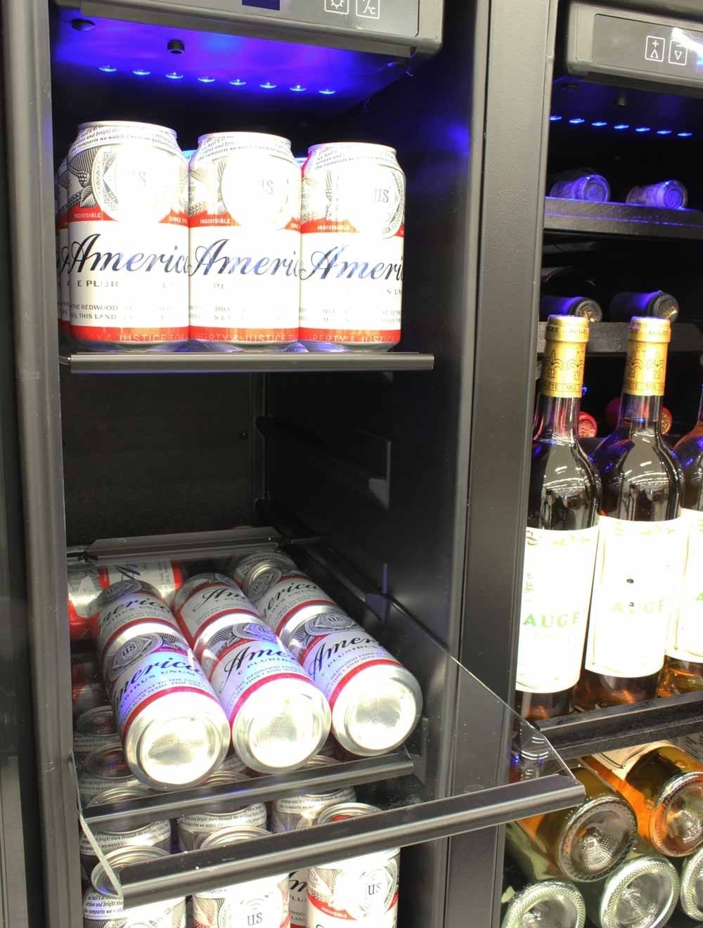 Vinotemp Residential Vinotemp 21 Bottle 55 Can Dual Zone French Door Wine and Beverage Fridge EL-BWC103-03