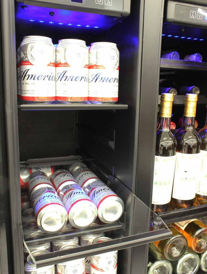 Vinotemp Residential Vinotemp 21 Bottle 55 Can Dual Zone French Door Wine and Beverage Fridge EL-BWC103-03