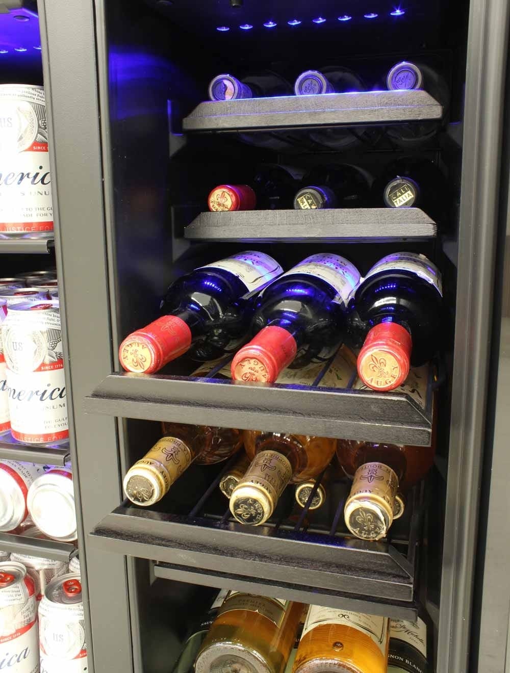 Vinotemp Residential Vinotemp 21 Bottle 55 Can Dual Zone French Door Wine and Beverage Fridge EL-BWC103-03