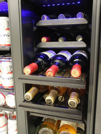 Vinotemp Residential Vinotemp 21 Bottle 55 Can Dual Zone French Door Wine and Beverage Fridge EL-BWC103-03