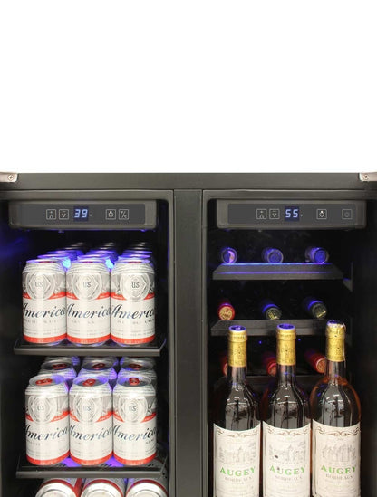 Vinotemp Residential Vinotemp 21 Bottle 55 Can Dual Zone French Door Wine and Beverage Fridge EL-BWC103-03