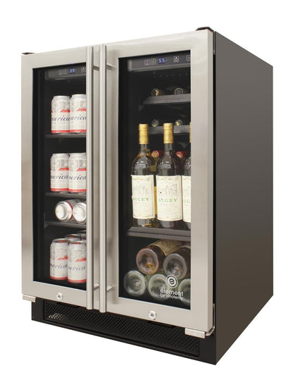 Vinotemp Residential Vinotemp 21 Bottle 55 Can Dual Zone French Door Wine and Beverage Fridge EL-BWC103-03
